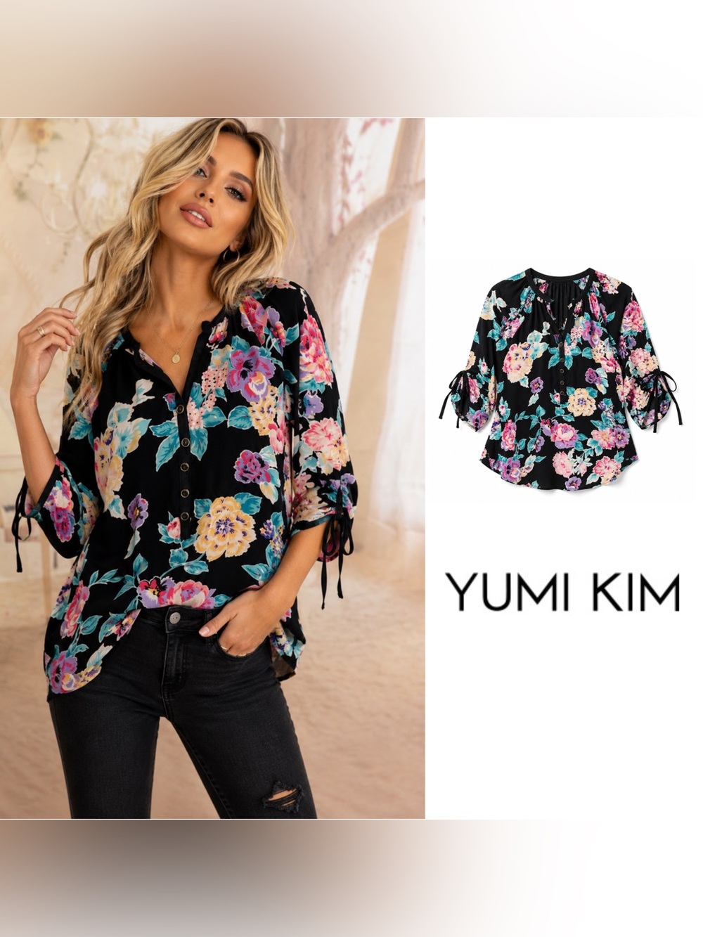 NEW YUMI KIM Floral Roses Blouse